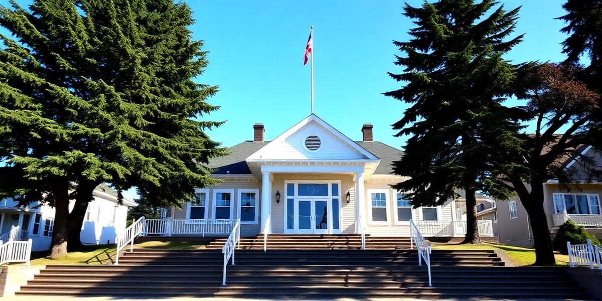 Small-town Vancouver Island municipal hall